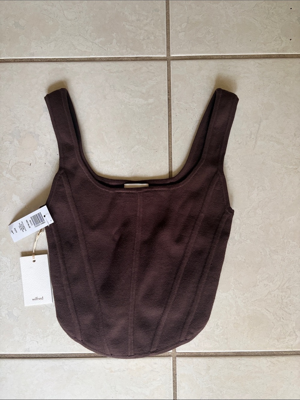 Wilfred Dark Brown Square Neck Tank